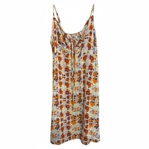 Aerie Tie Dye Mini Dress Tie Front Festival Summer Small